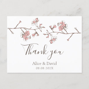 Cartões de agradecimentos Floral Sakura Blossom