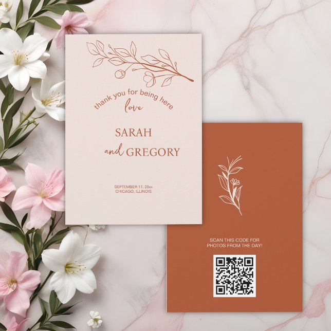 Cartões de agradecimentos Floral Simples Boho (Criador carregado)