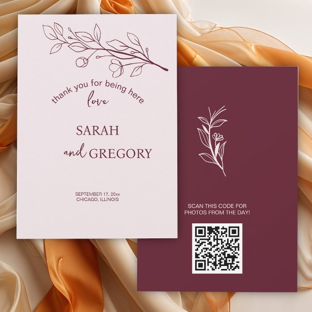 Cartões de agradecimentos Floral Simples Boho (Criador carregado)