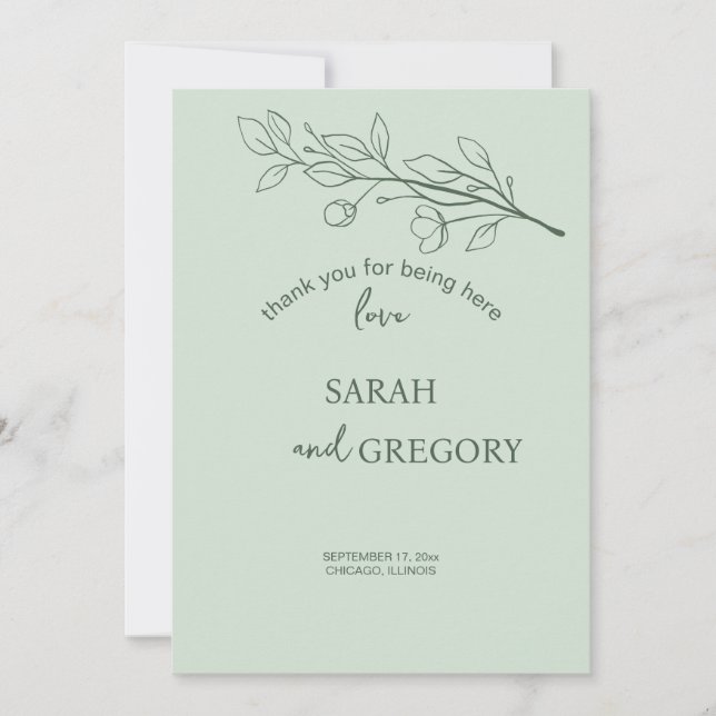 Cartões de agradecimentos Floral Simples Boho (Frente)