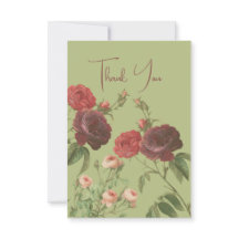 Cartões de agradecimentos Floral Verde Vintage