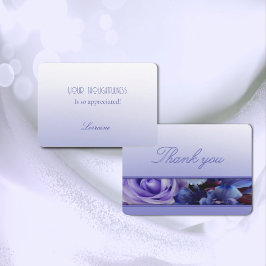 Cartões de agradecimentos Floral Violet Blue Rosa