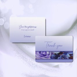 Cartões de agradecimentos Floral Violet Blue Rosa