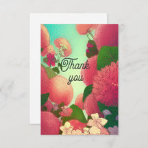 Cartões de agradecimentos flores cor-de-rosa vozes