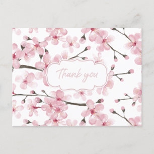 Cartões de agradecimentos florescente de cereja