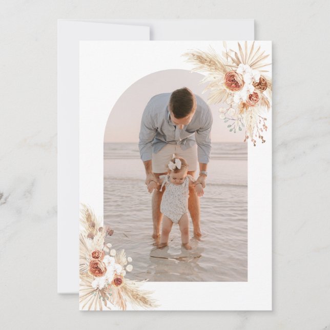 Cartões de agradecimentos Fotográfico, Boho Aniver (Frente)