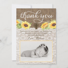 cartões de agradecimentos fotográfico com Sunflowe
