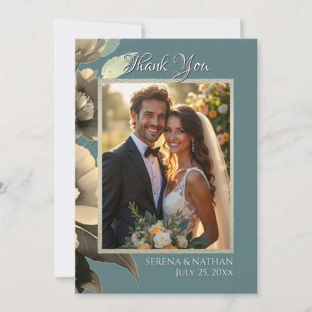 Cartões de agradecimentos Fotográfico de Casamento (Frente)