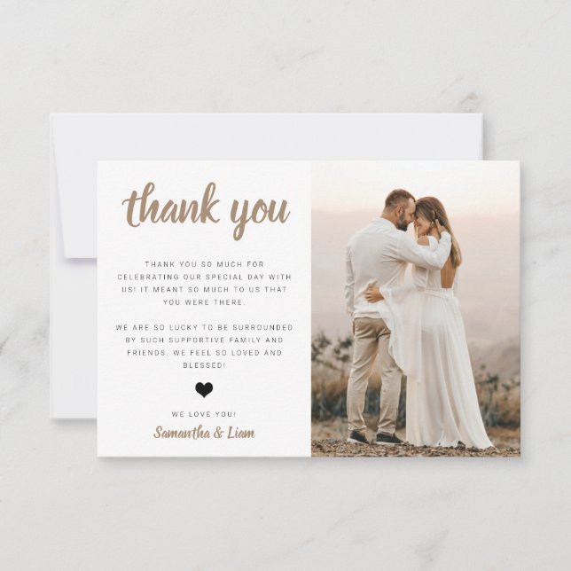 Cartões de agradecimentos Fotográfico de Casamento (Frente)