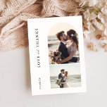 Cartões de agradecimentos Fotográfico de Casamento<br><div class="desc">Expresse sua gratidão com nosso cartões de agradecimentos moderno de fotos de casamento | foto do boho arch. Este elegante cartões de agradecimentos de casamento apresenta duas colagens de fotos junto com eterno preto e branco,  perfeito para transmitir seus obrigados.</div>