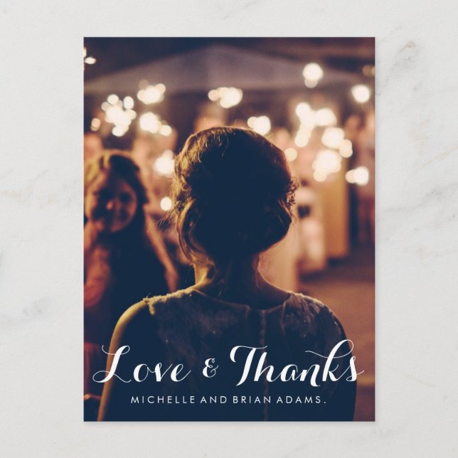 Cartões de agradecimentos Fotográfico de Casamento (Frente)