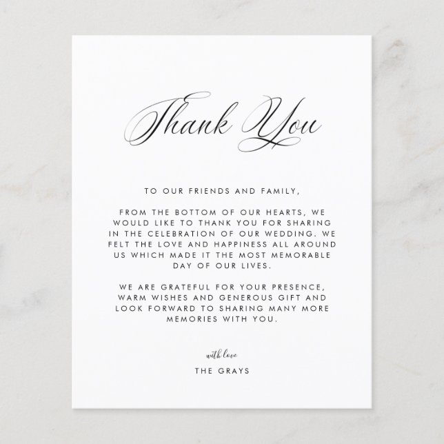 Cartões de agradecimentos Fotográfico de Casamento (Frente)