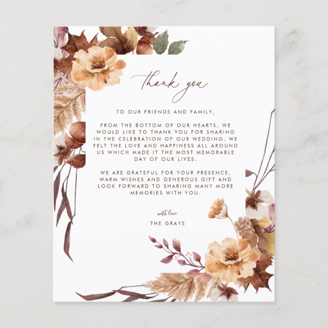 Cartões de agradecimentos Fotográfico de Casamento (Frente)