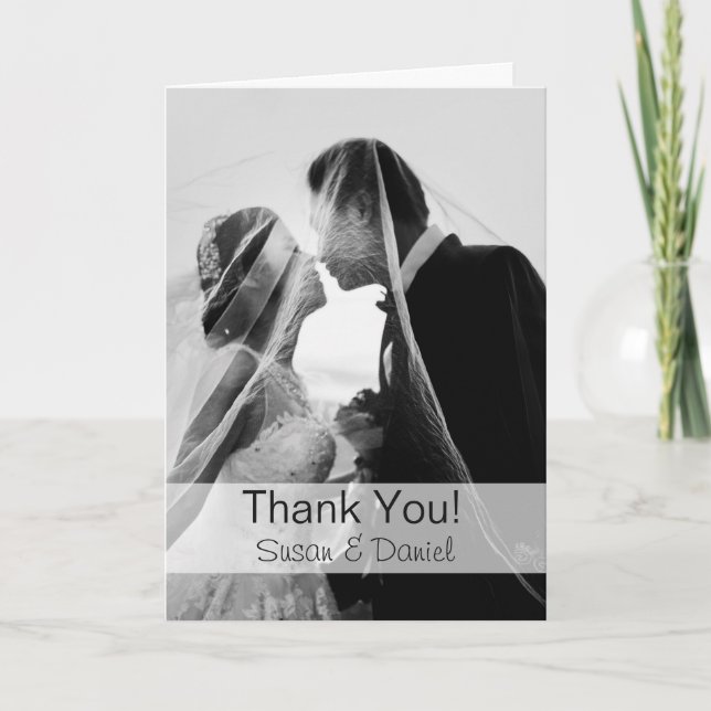 Cartões de agradecimentos Fotográfico de Casamento (Frente)