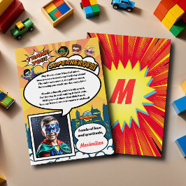 Cartões de agradecimentos Fotográfico de Comic Boo