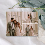 Cartões de agradecimentos Fotográfico Elegante Wed<br><div class="desc">O obrigado de casamento elegante que você postcards mostra três das suas fotos favoritas do dia do casamento. Adicione o seu obrigado e devolva o endereço à parte traseira dos cartões postais e correio à família e aos amigos. Você pode pedir cartões postais, um de cada vez, se quiser enviar...</div>