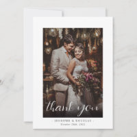 Cartões de agradecimentos Fotográfico Elegante Wed