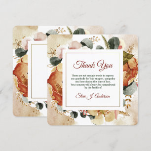 Cartões de agradecimentos Funeral Autum Floral Wat