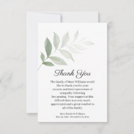 Cartões de agradecimentos Funeral de Aquarela