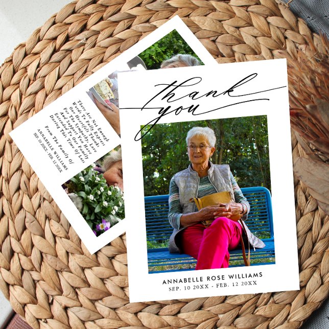 Cartões de agradecimentos Funeral de Colagem de Fo (Criador carregado)