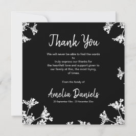 Cartões de agradecimentos Funeral de Flores Selvag