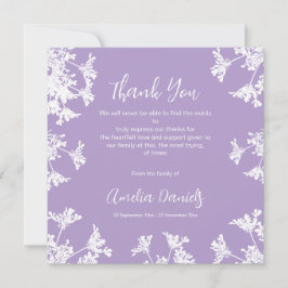 Cartões de agradecimentos Funeral de Flores Selvag