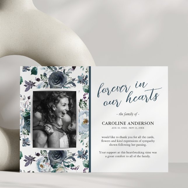 Cartões de agradecimentos Funeral de Foto Floral A (Criador carregado)