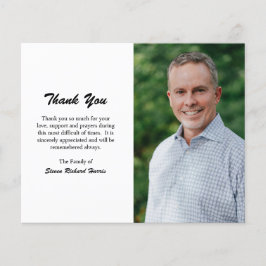 Cartões de agradecimentos Funeral de Foto Moderno 