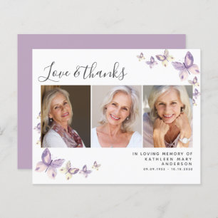 Cartões de agradecimentos Funeral de Fotografia da