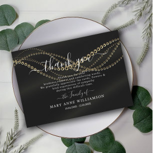 Cartões de agradecimentos Funeral do Script de Orç