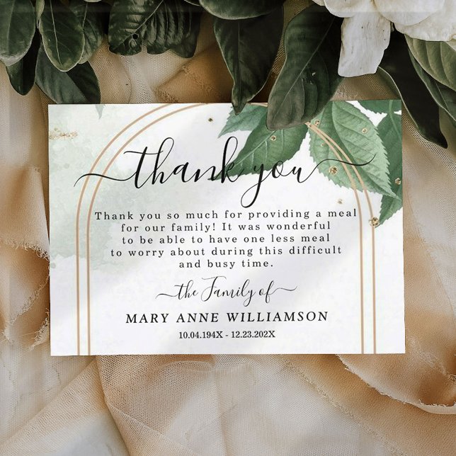 Cartões de agradecimentos Funeral Elegante Greener (Criador carregado)