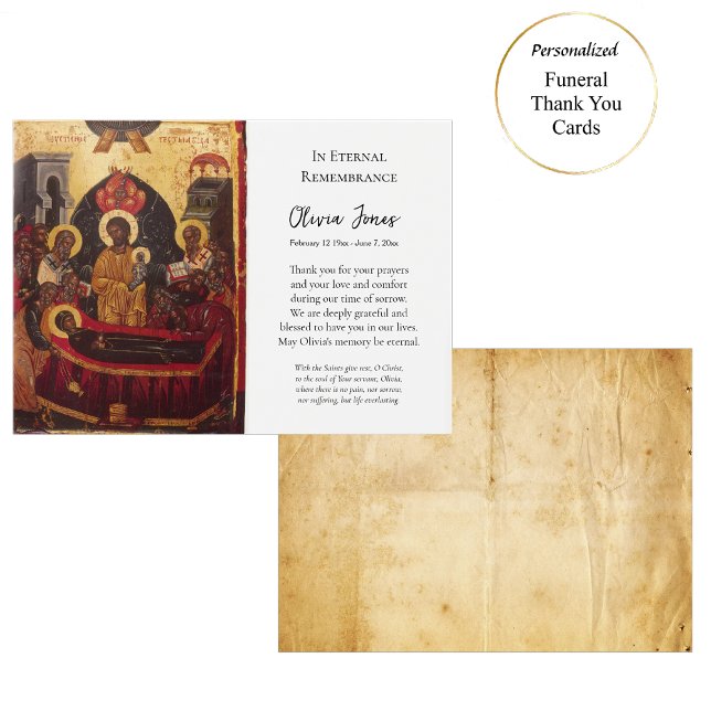 Cartões de agradecimentos Funeral Ícone Cristão Or (Criador carregado)