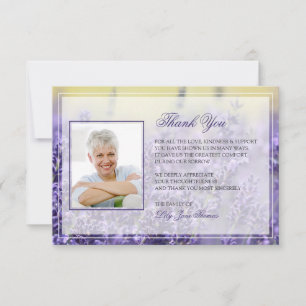 Cartões de agradecimentos Funeral lavanda   Cart