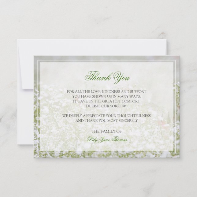 Cartões de agradecimentos Funeral Memorial de Camp (Frente)