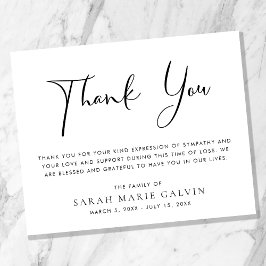 Cartões de agradecimentos Funeral Memorial Elegant