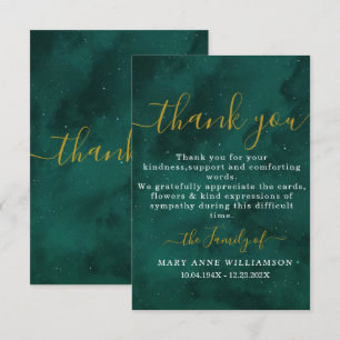 Cartões de agradecimentos Funeral Mínimo do Script