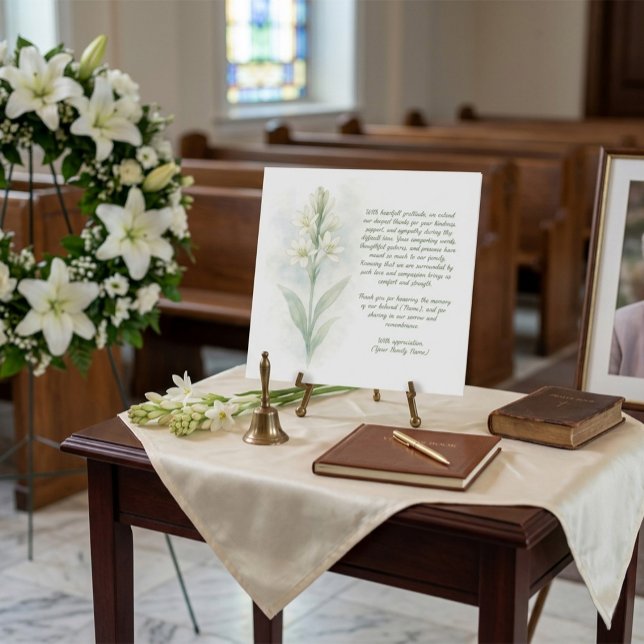 Cartões de agradecimentos Funeral Personalizável (Criador carregado)