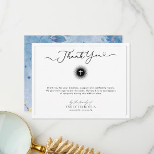 Cartões de agradecimentos Funeral Scrift Simples