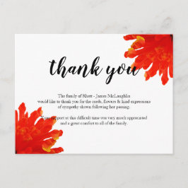 Cartões de agradecimentos funerário