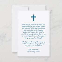Cartões de agradecimentos funerário com cruz