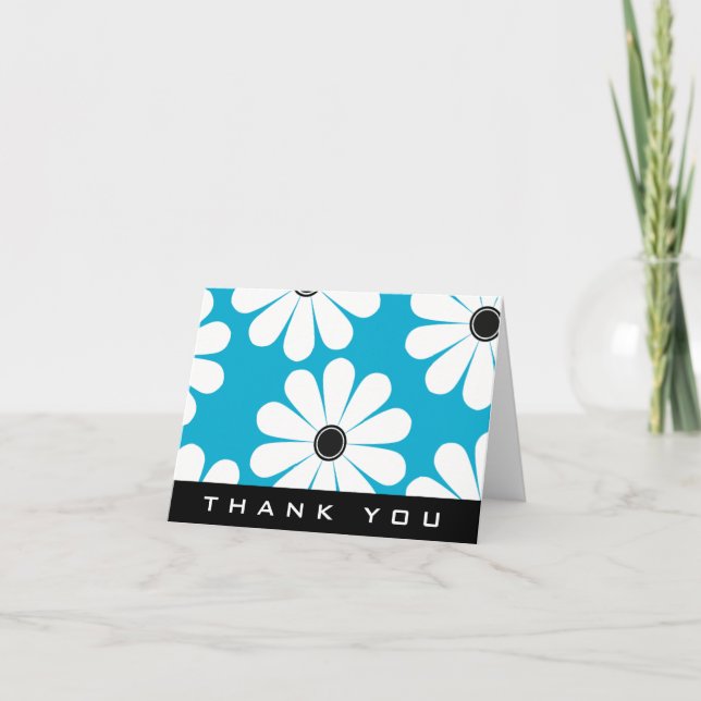 Cartões de agradecimentos Funky Daisies (Blue) (Frente)