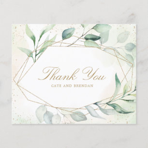 Cartões de agradecimentos Geométrico Dourado de Ca