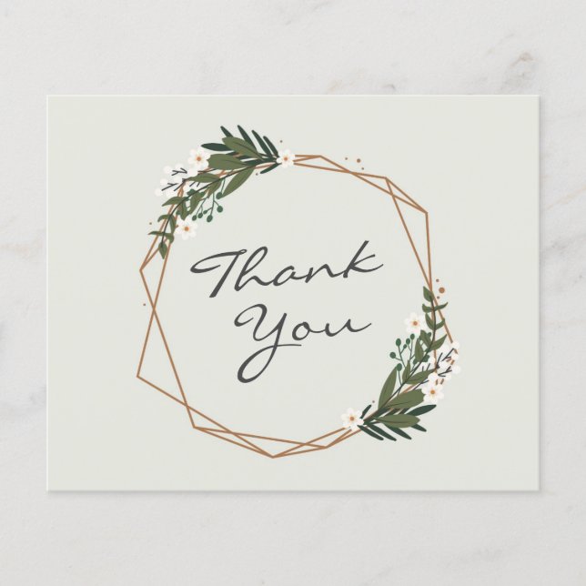 Cartões de agradecimentos Geométrico Dourado de Ca (Frente)