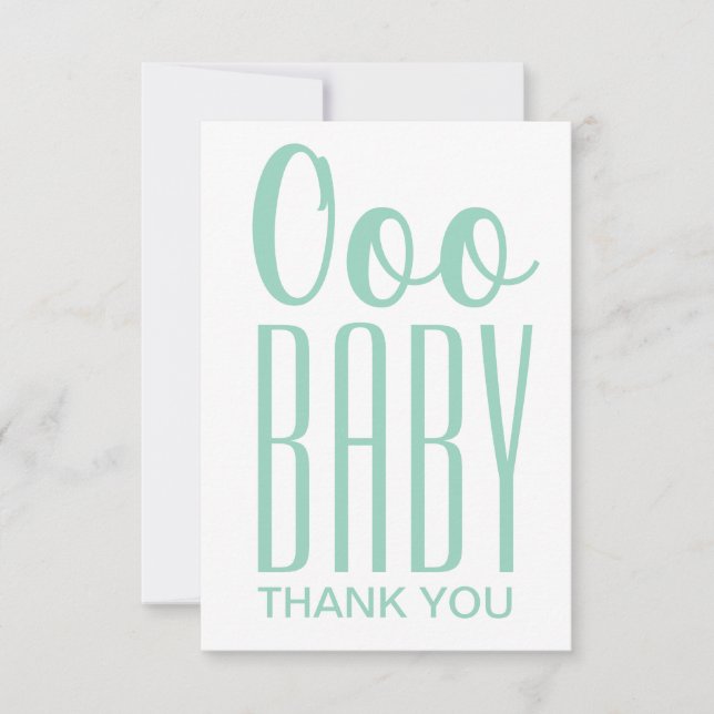 Cartões de agradecimentos: Green Ooo Baby Obrigado (Frente)