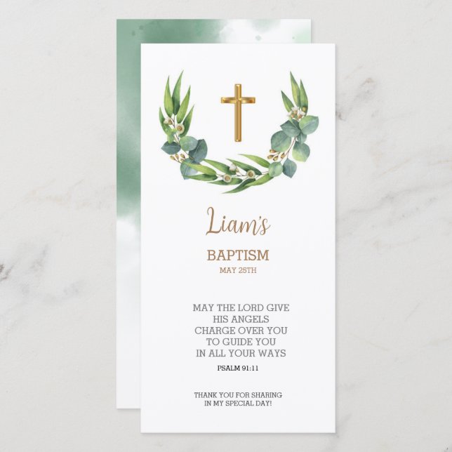 Cartões de agradecimentos Greenery Bookmark, Favor (Frente/Verso)