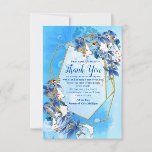 Cartões de agradecimentos ilustrado de aquarelas M