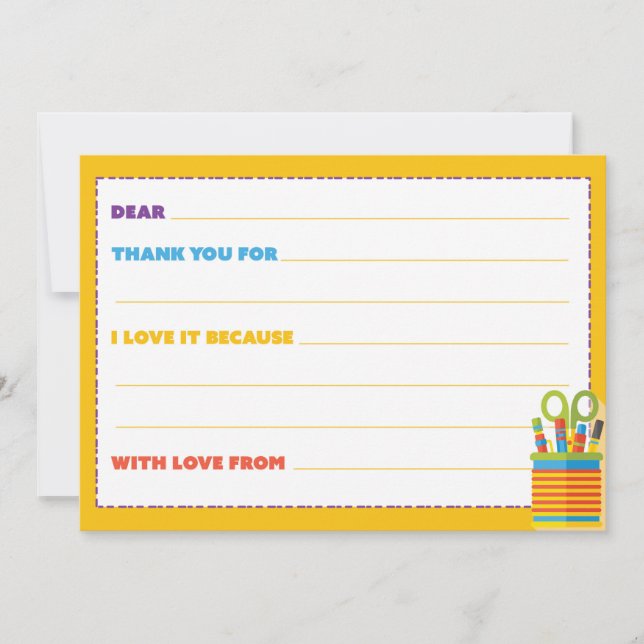 Cartões de agradecimentos infantil (Frente)