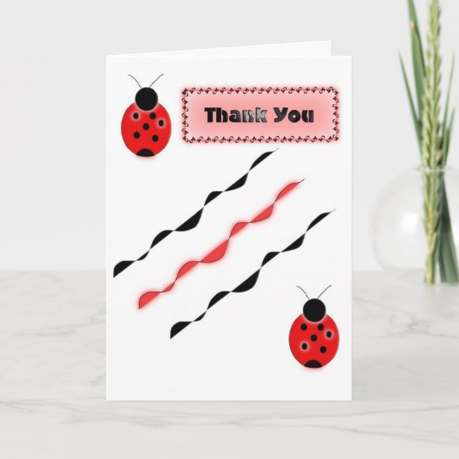 Cartões de agradecimentos Ladybug (Frente)