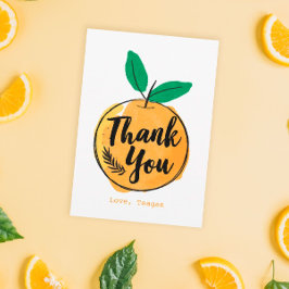 Cartões de agradecimentos Laranja Personalizado