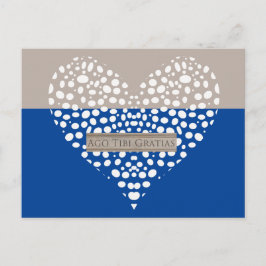 Cartões de agradecimentos Latim Branco e Azul